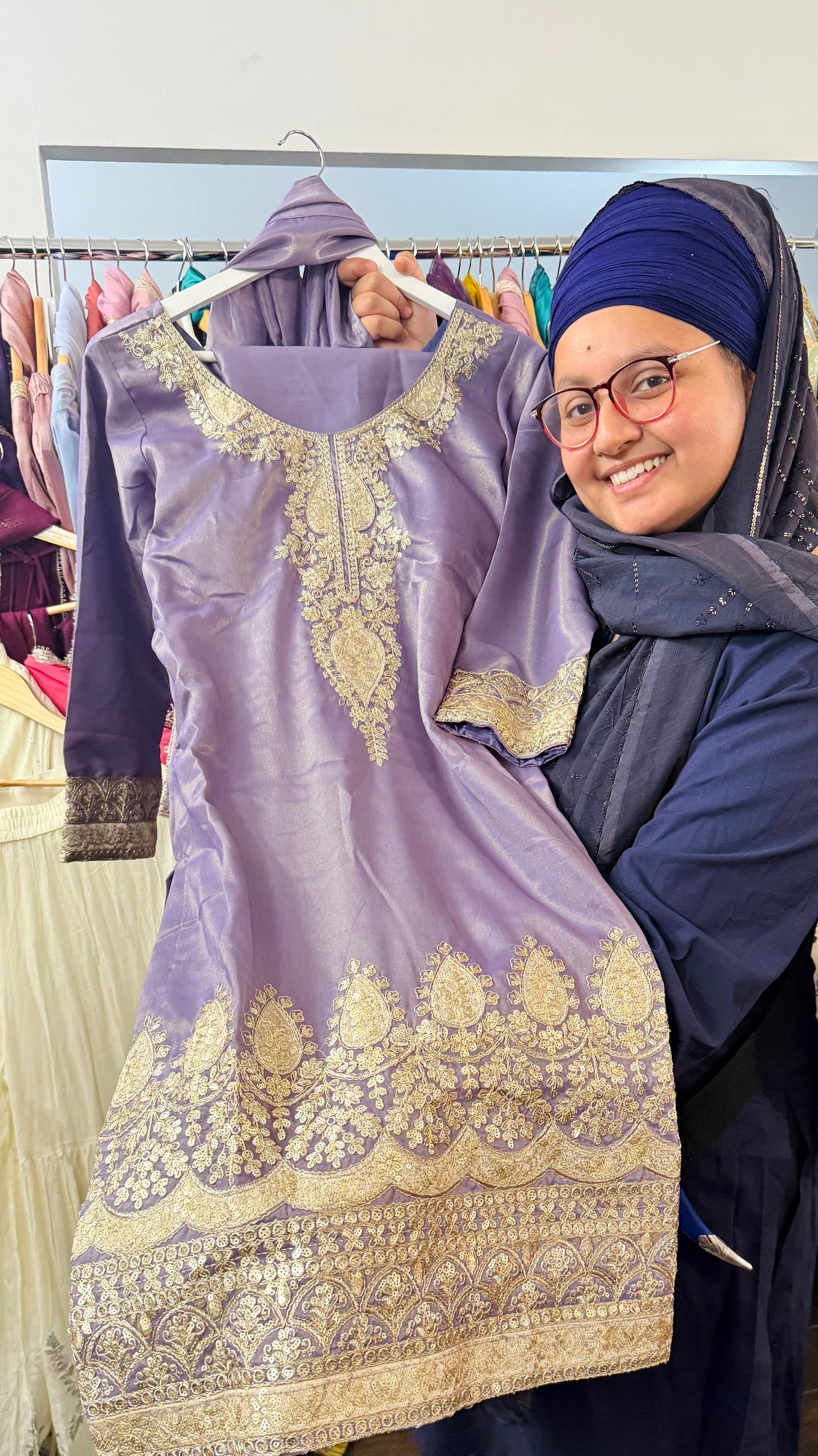 Shimmer party wear pant suit