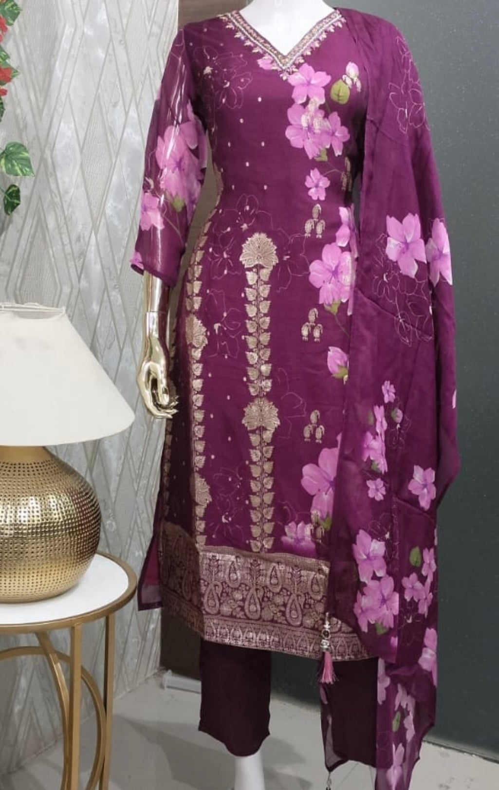 Pure organza bnarasi touch suit