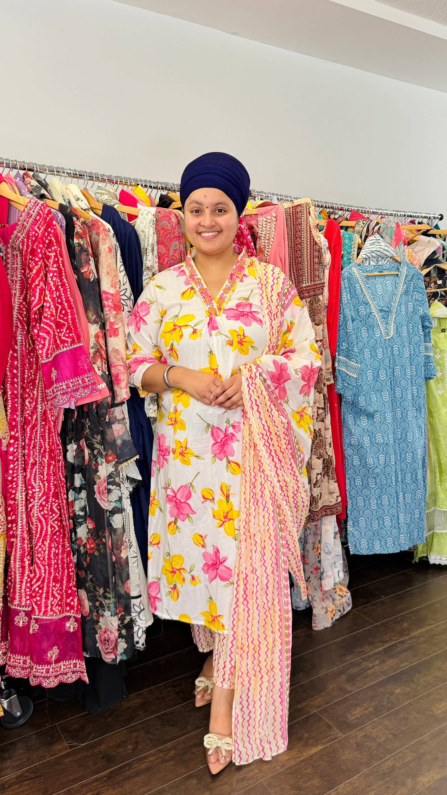 Pure cotton a-line suit