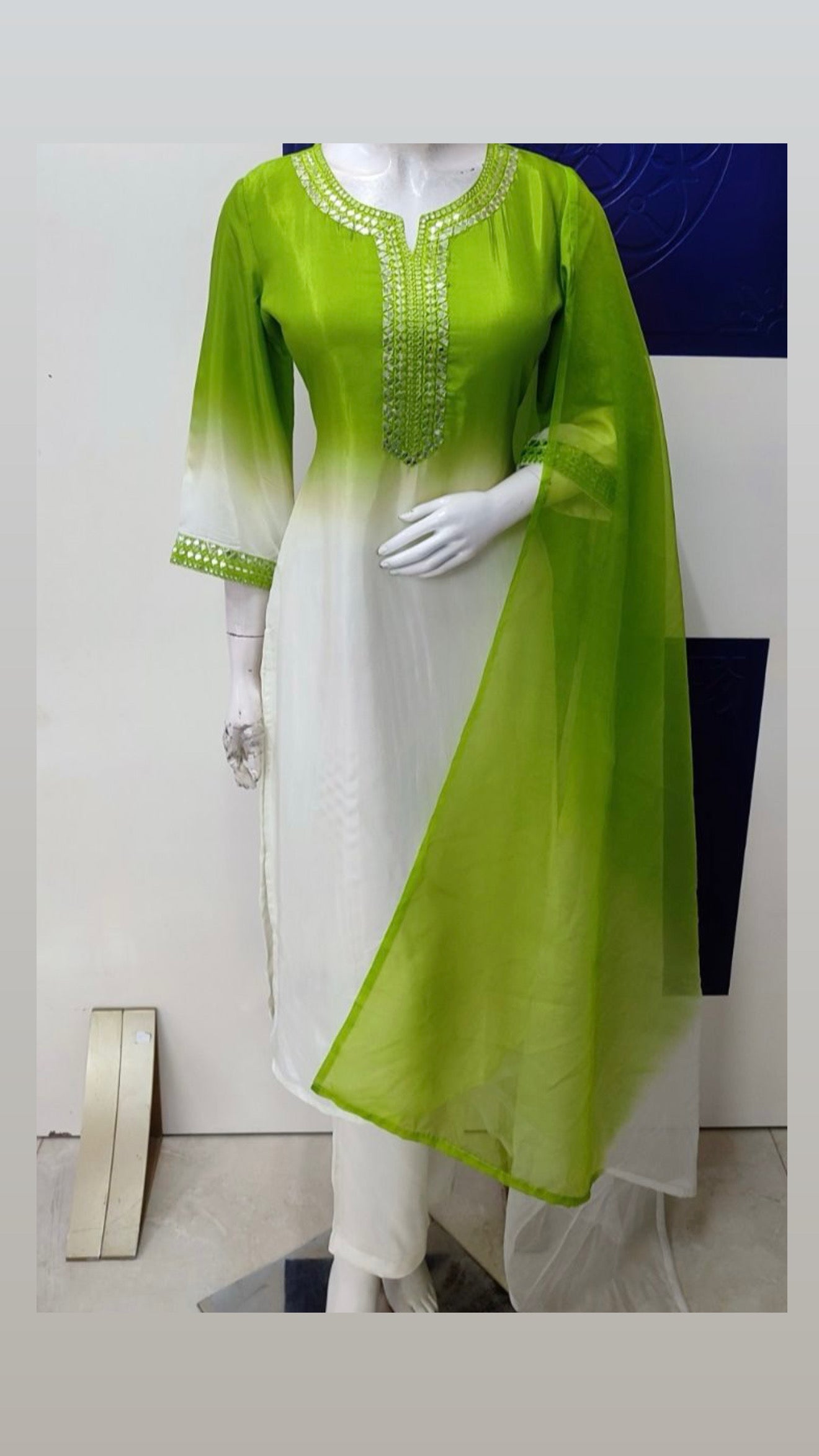 Pure muslin ombre suit