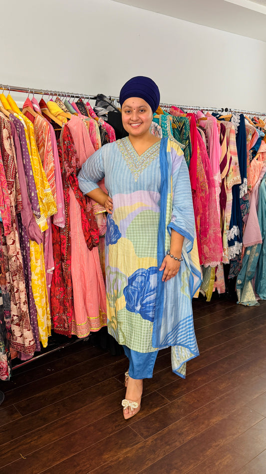 Printed muslin suit