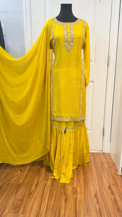 Pure chinnon garara suit