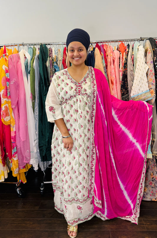 Pure cotton frock with duptta