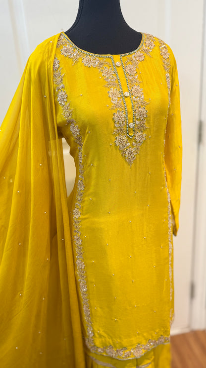 Pure chinnon garara suit