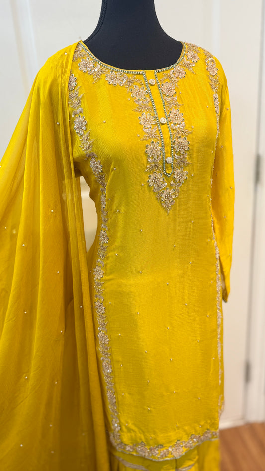 Pure chinnon garara suit