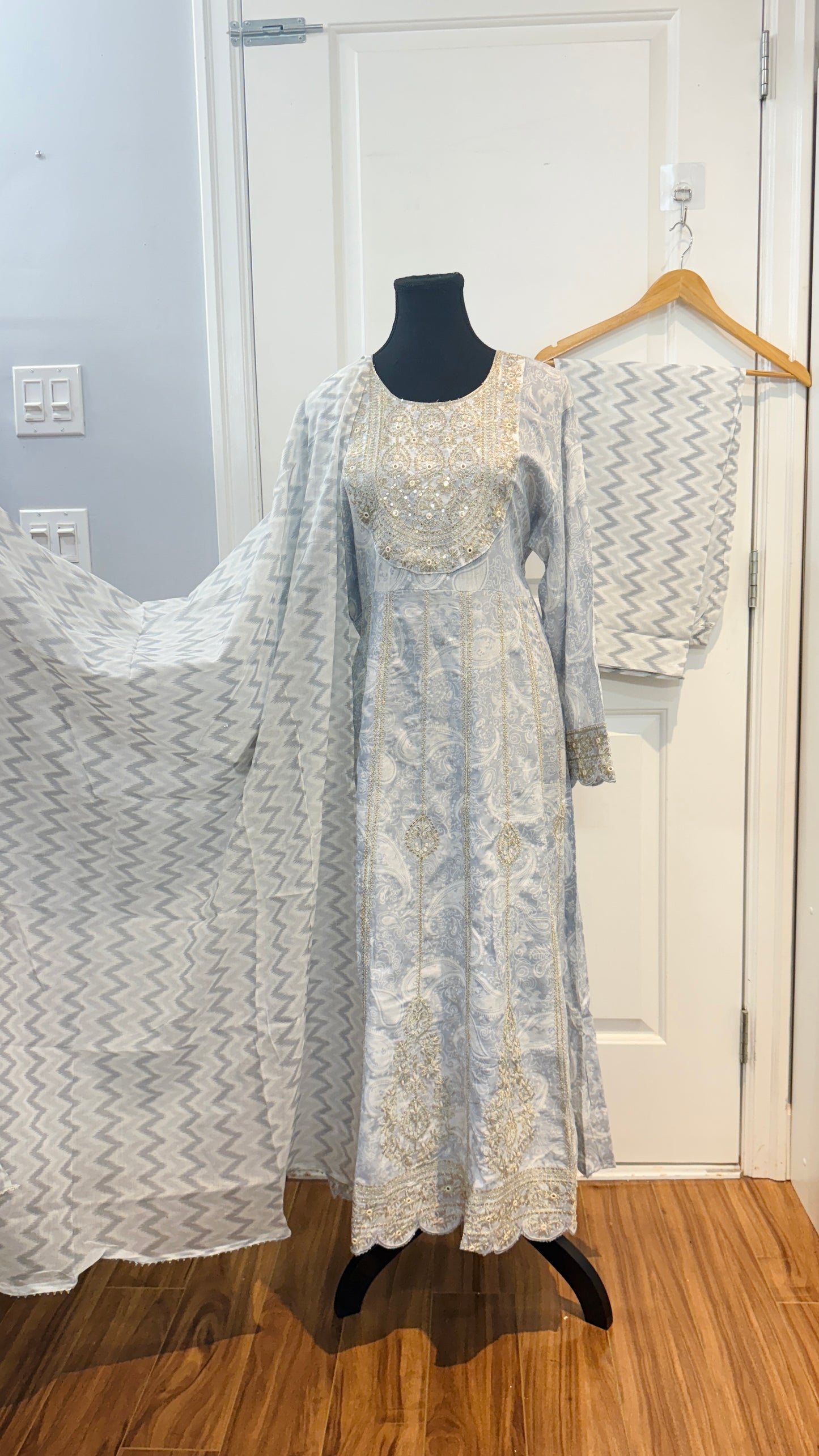 Rayon cotton anarkali suit