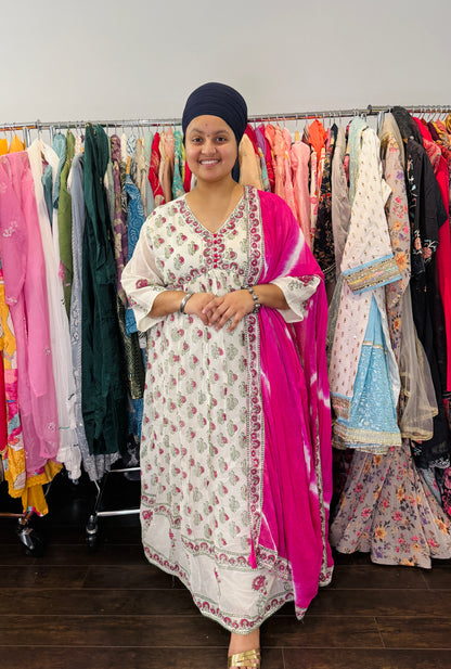 Pure cotton frock with duptta