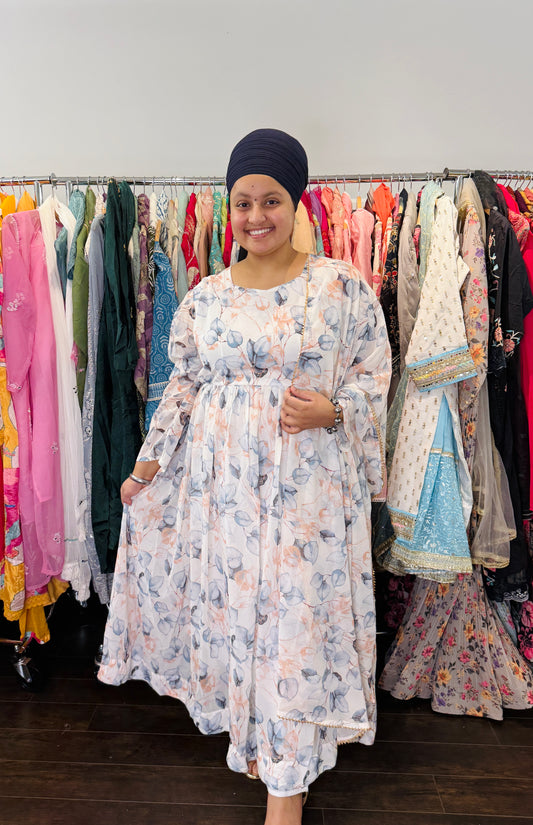 Printed frock suit