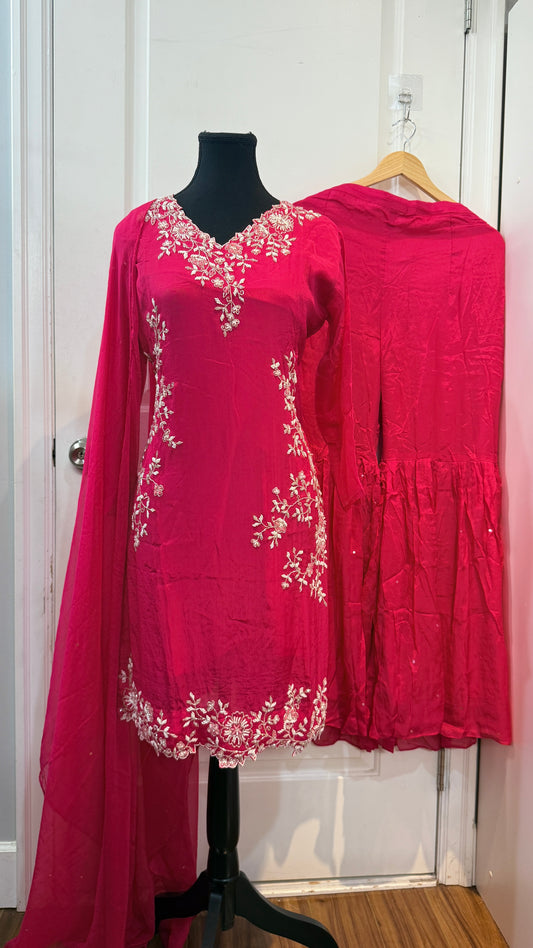 Pure chinnon hand work suit