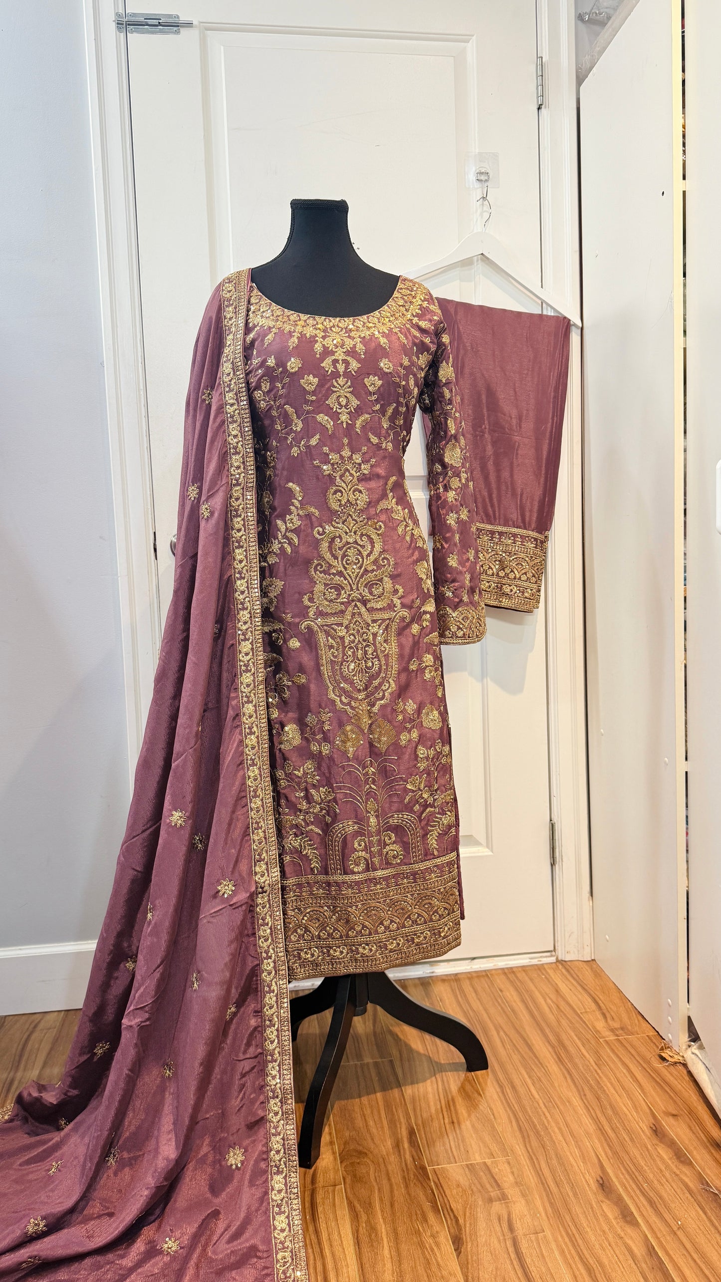 Embroidered party wear suit