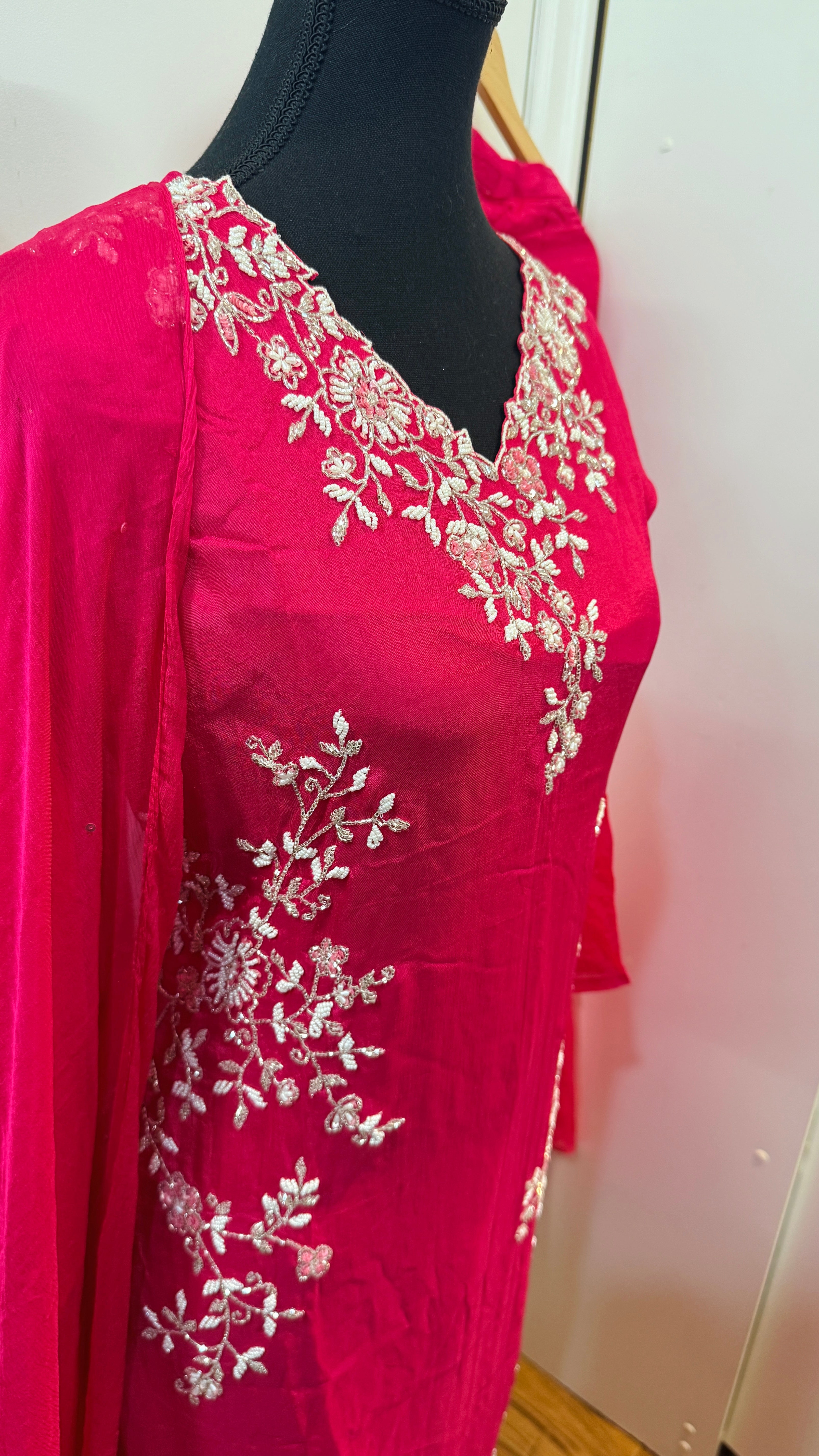 Pure chinnon hand work suit