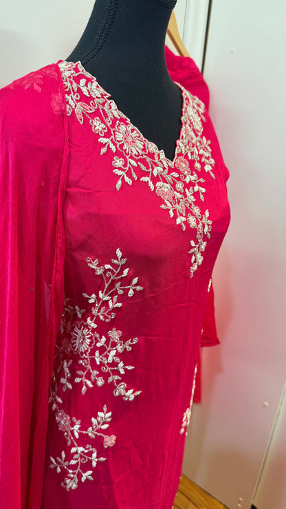 Pure chinnon hand work suit
