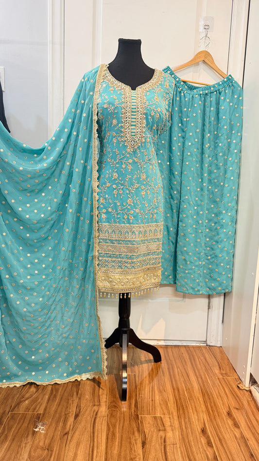 Beautiful heavy georgette party wear suit