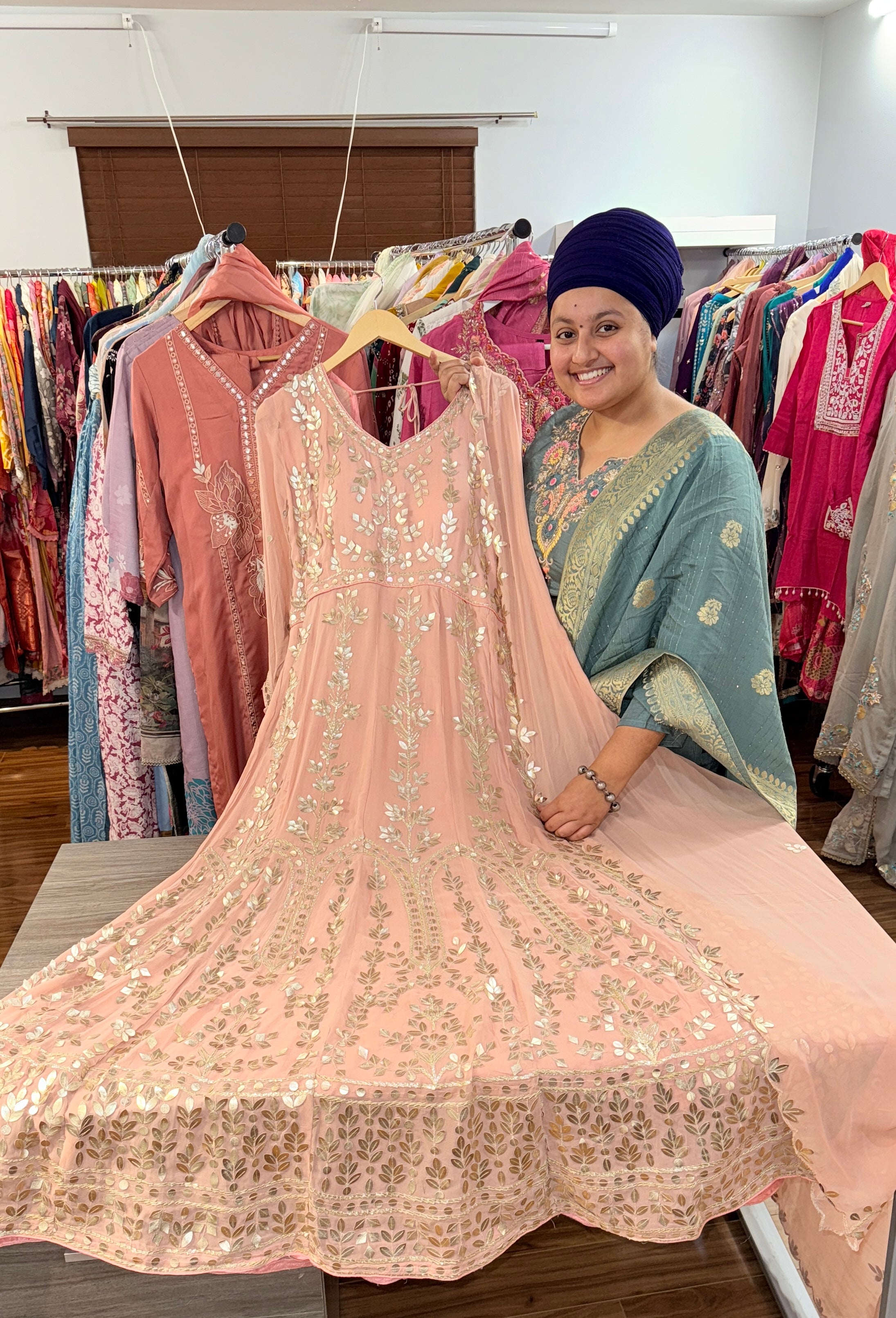 Party wear Georgette gown and duptta