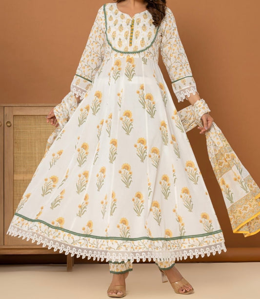 Pure cotton anarkali