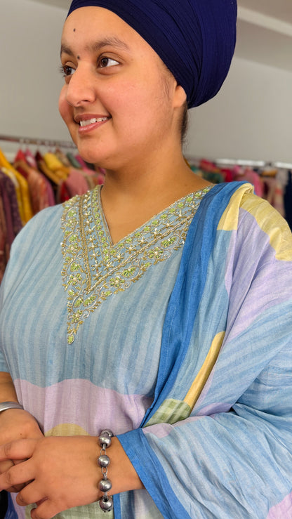Printed muslin suit