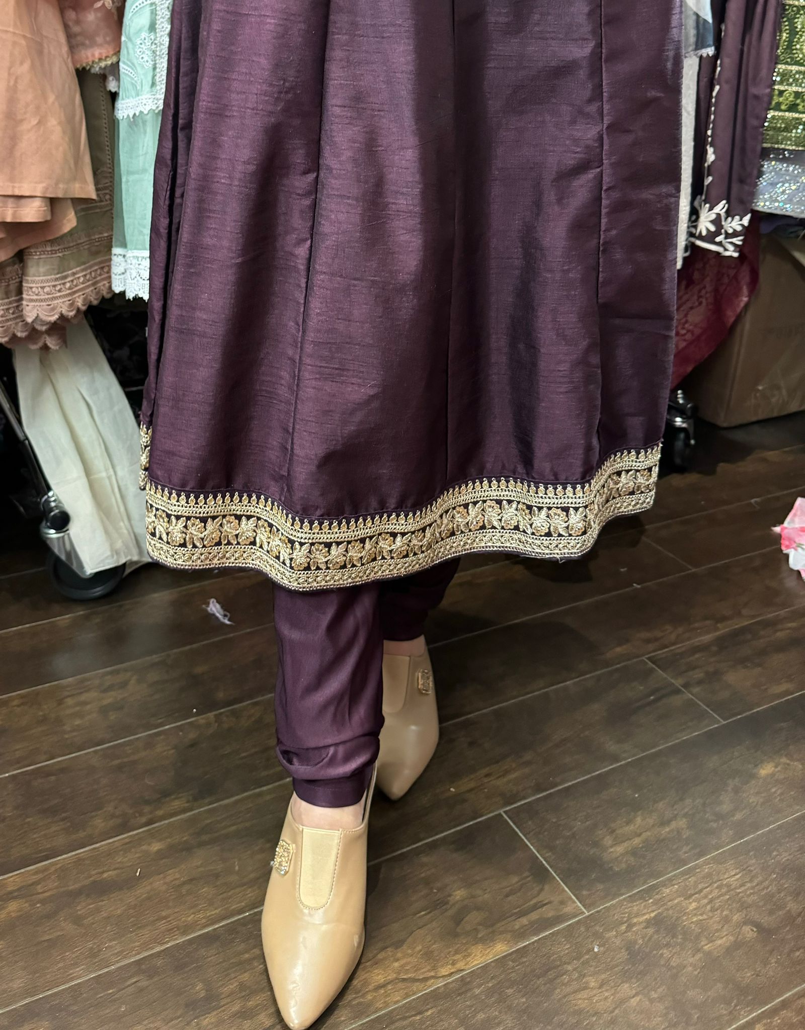 Anarkali suit with colourful dupatta