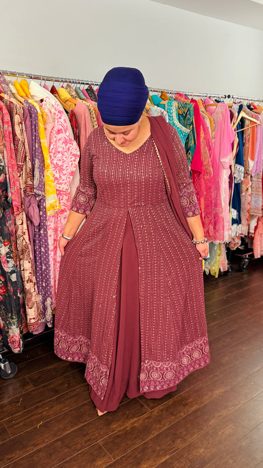 Georgette sequence work suit
