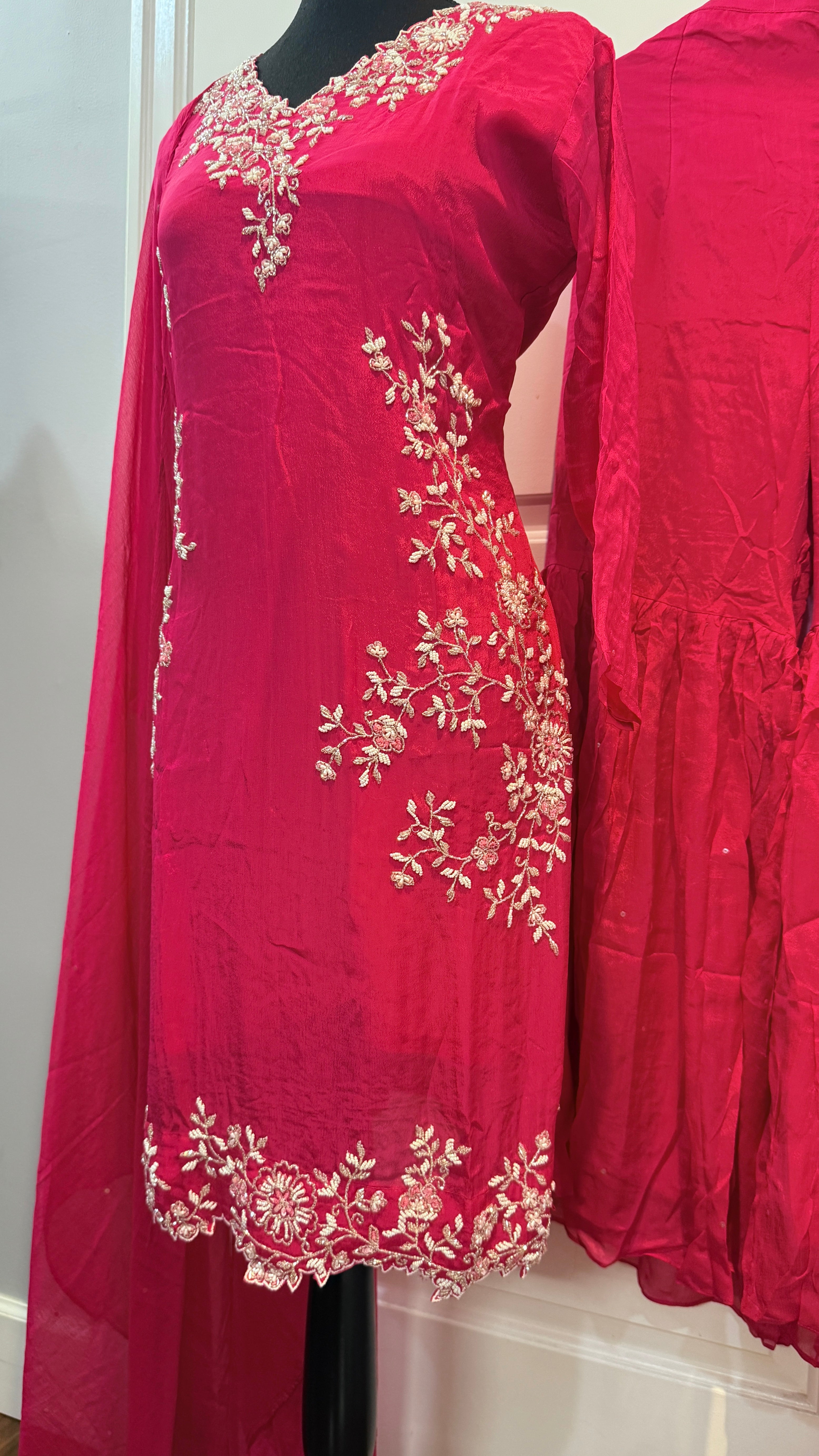 Pure chinnon hand work suit