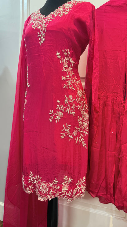 Pure chinnon hand work suit