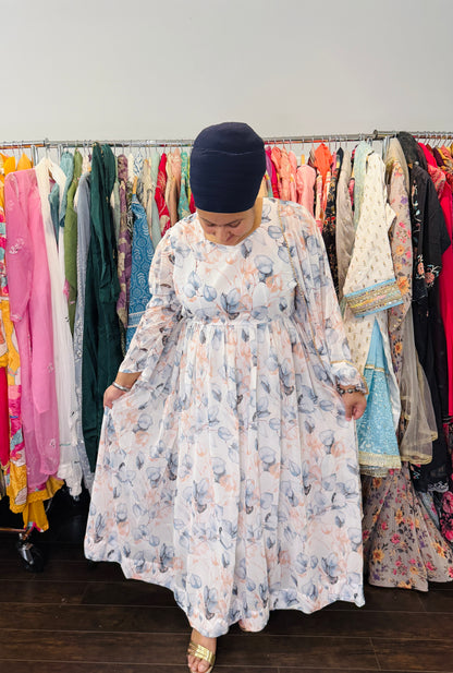 Printed frock suit