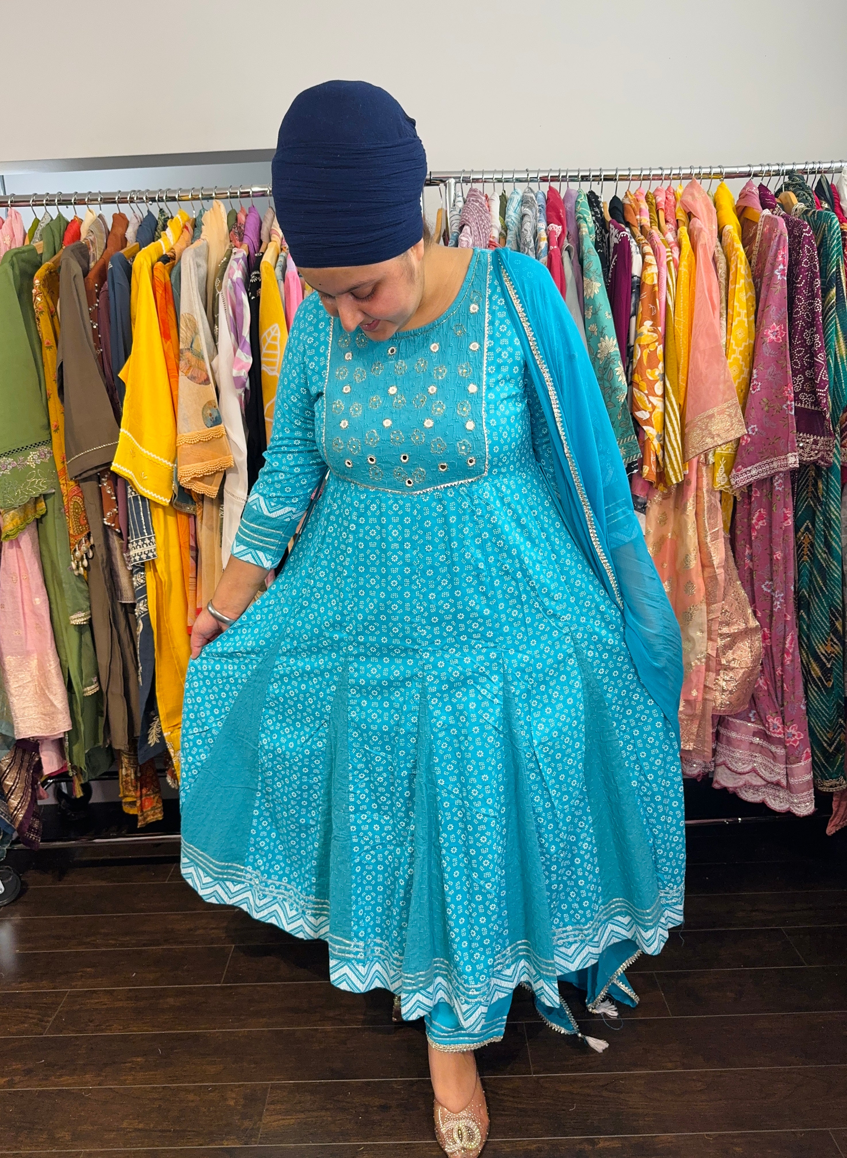 Rayon kalidar frock