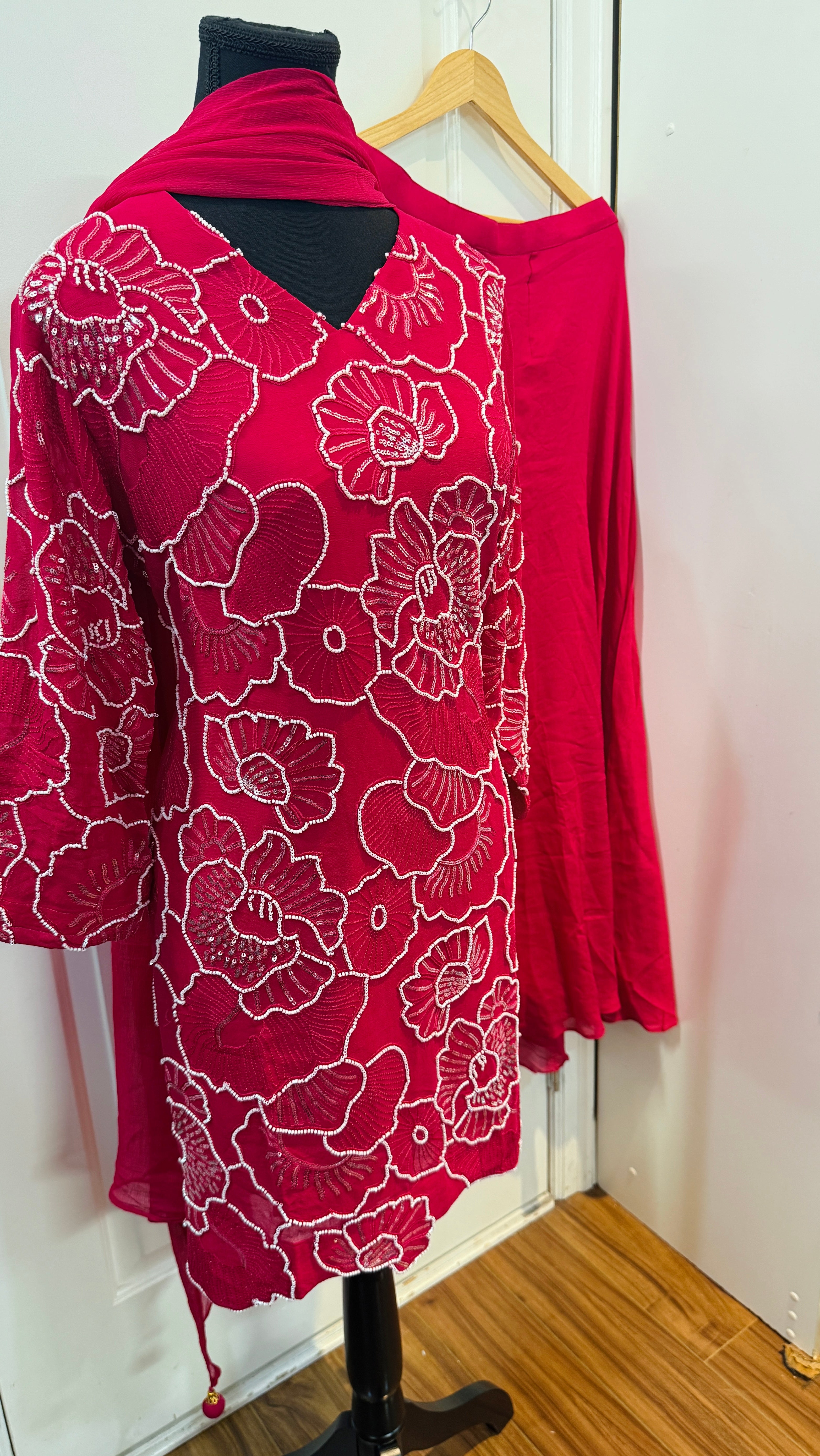 Georgette part wear sharara suit