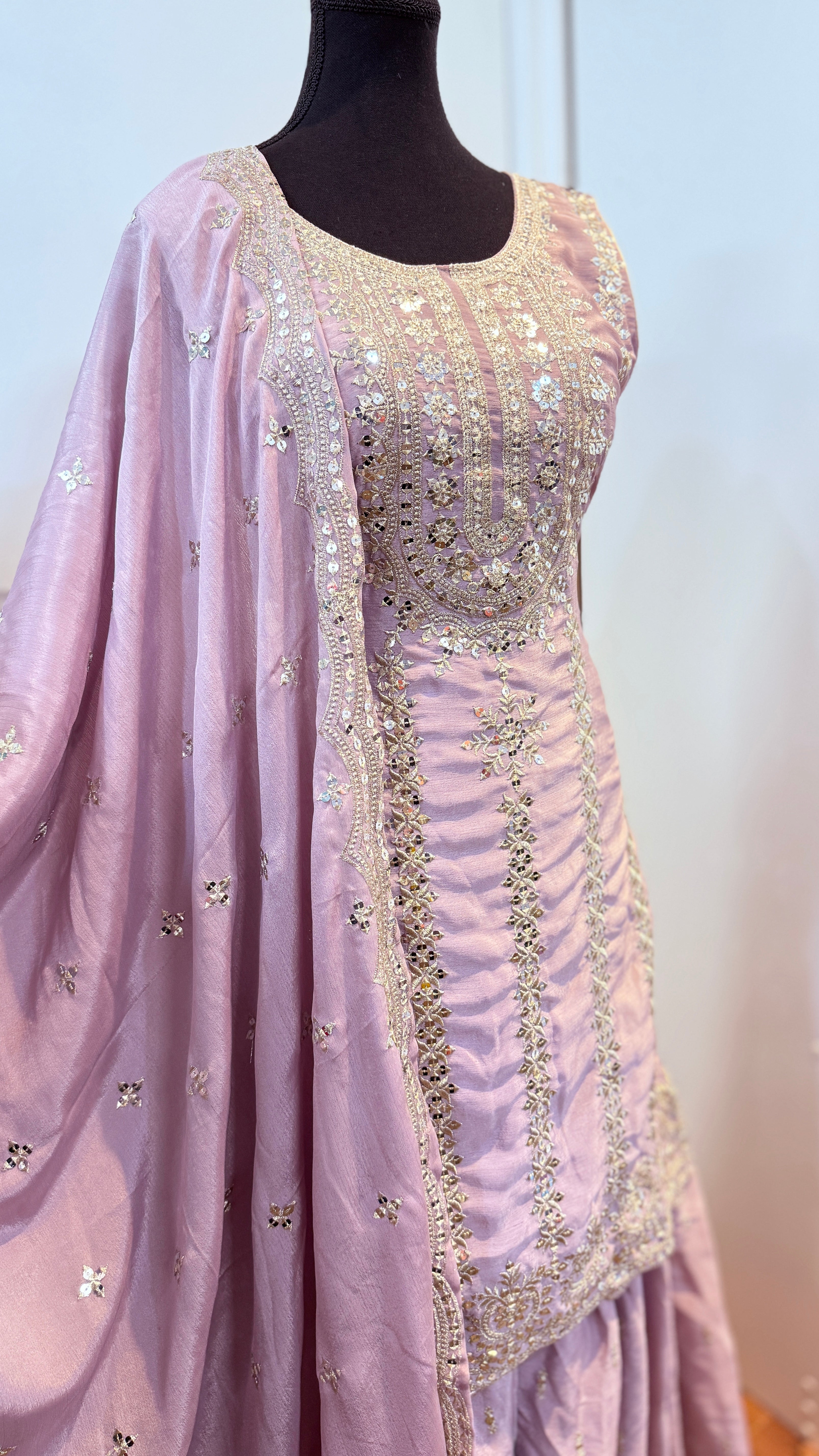 Party wear chinnon suit