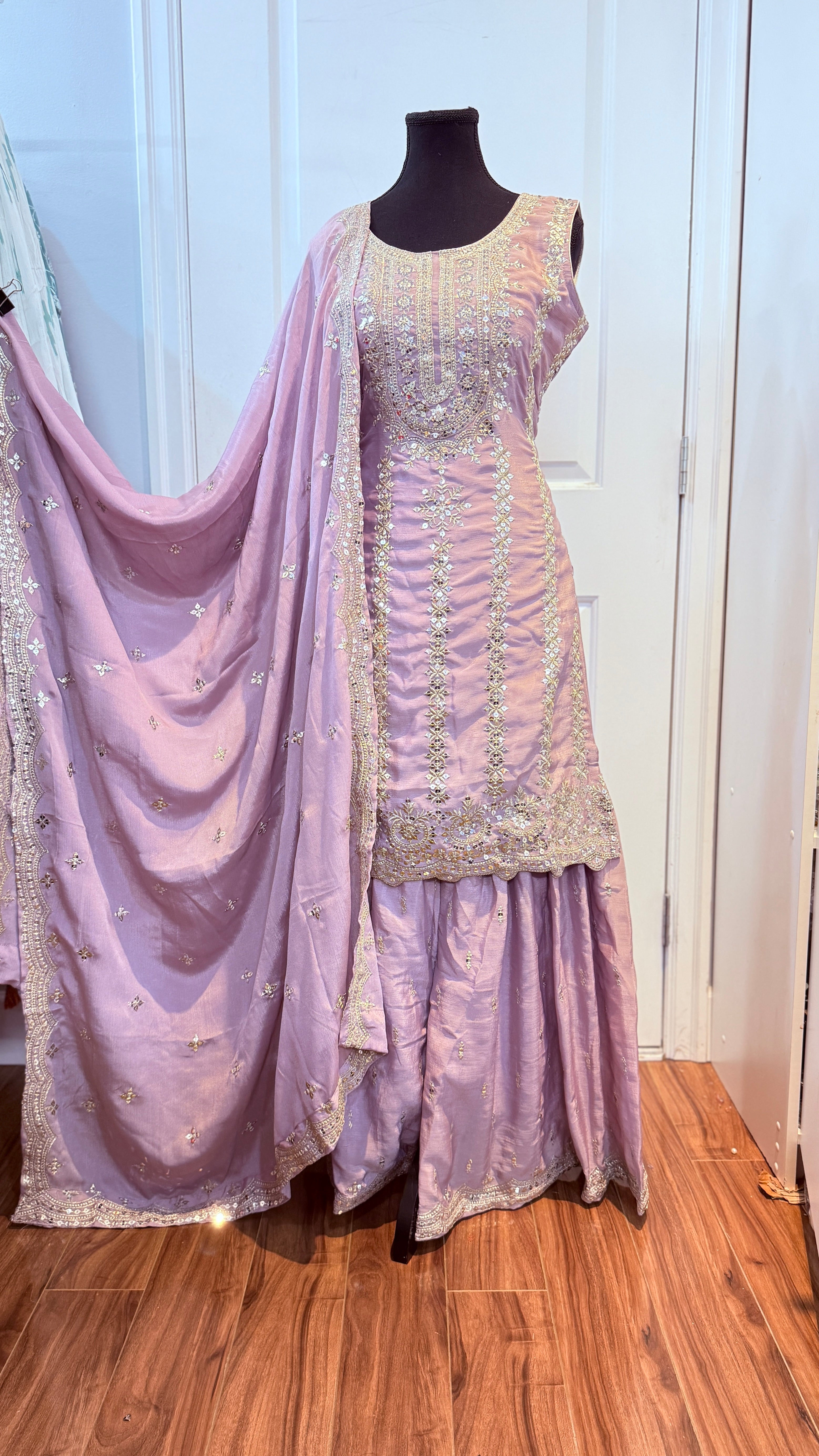 Party wear chinnon suit