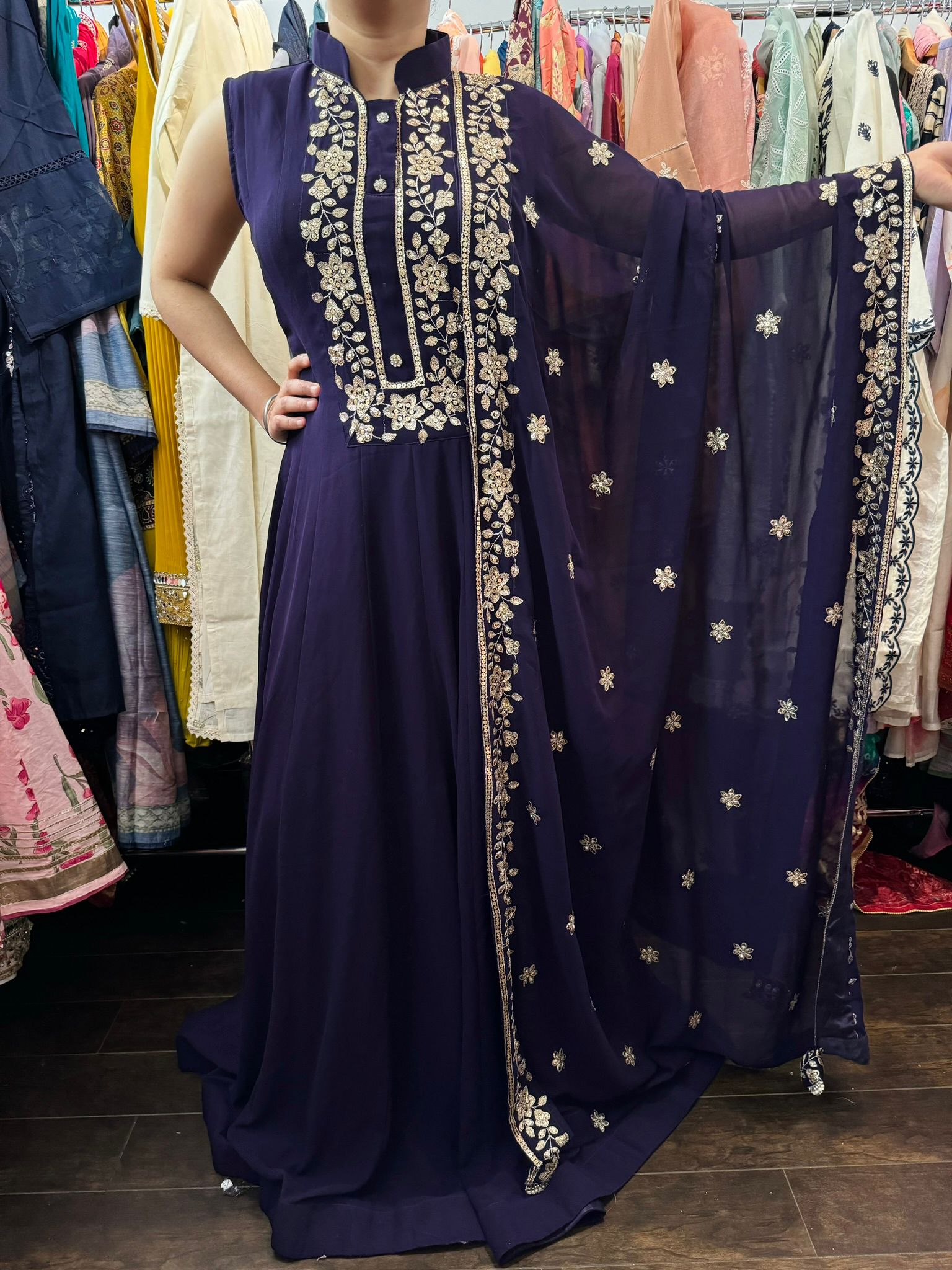 Purple anarkali Suit